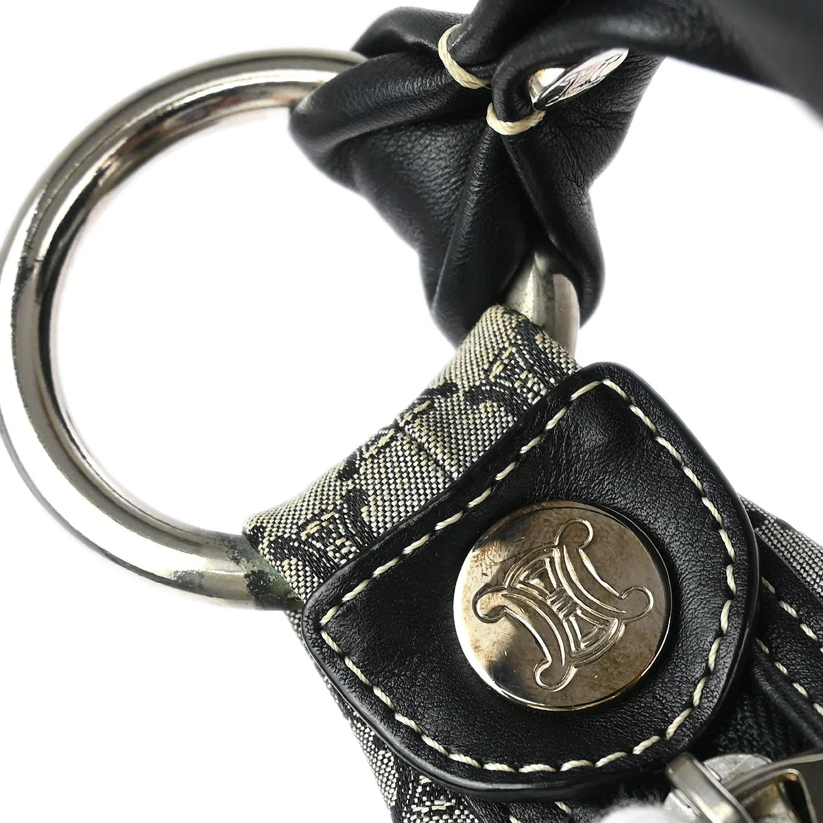 Celine Gray Black Macadam Shoulder Bag