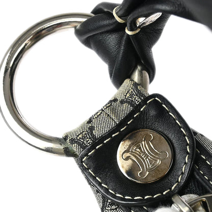 Celine Gray Black Macadam Shoulder Bag