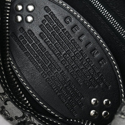 Celine Gray Black Macadam Shoulder Bag