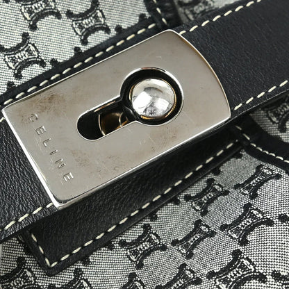 Celine Gray Black Macadam Shoulder Bag