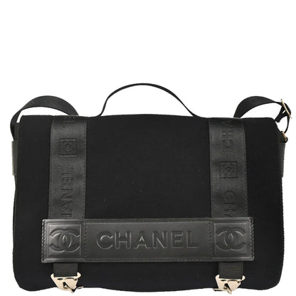 Chanel 2004-2005 Black Felt Nylon Sport Line 2way Shoulder Handbag