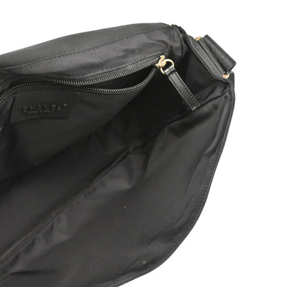 Chanel 2004-2005 Black Felt Nylon Sport Line 2way Shoulder Handbag