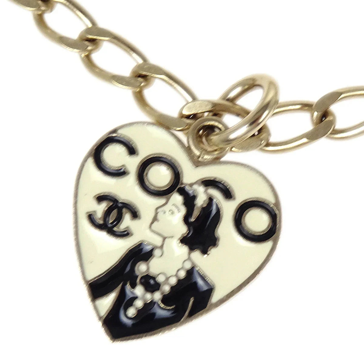 Chanel Gold Icon Chain Belt Heart CC 06P Small Good