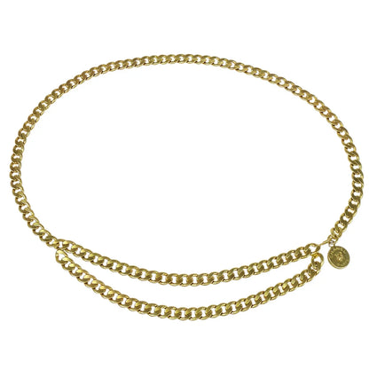 Chanel Gold Medallion Button Chain Belt 95P Small Good