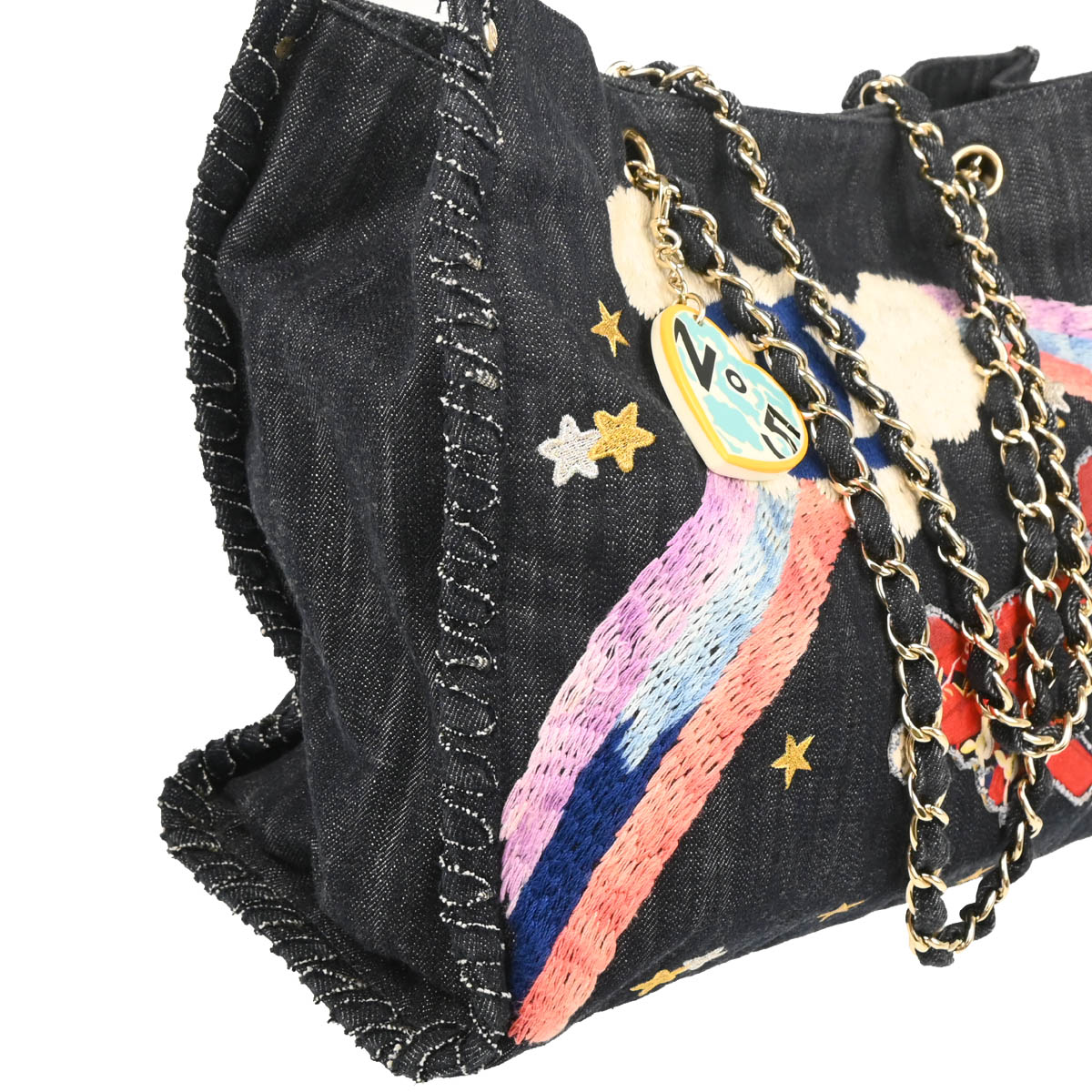 Chanel Navy Denim Night Flight Tote Bag
