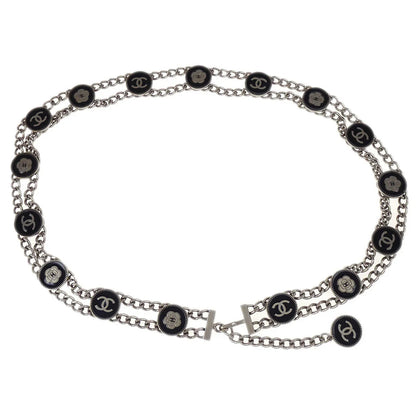 Chanel Silver Chain Belt Medallion Small Good 04S