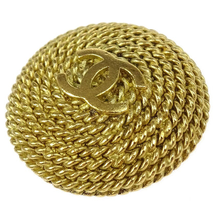 Chanel Button Earrings Clip-On Gold 95P