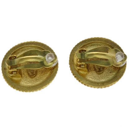 Chanel Button Earrings Clip-On Gold 95P