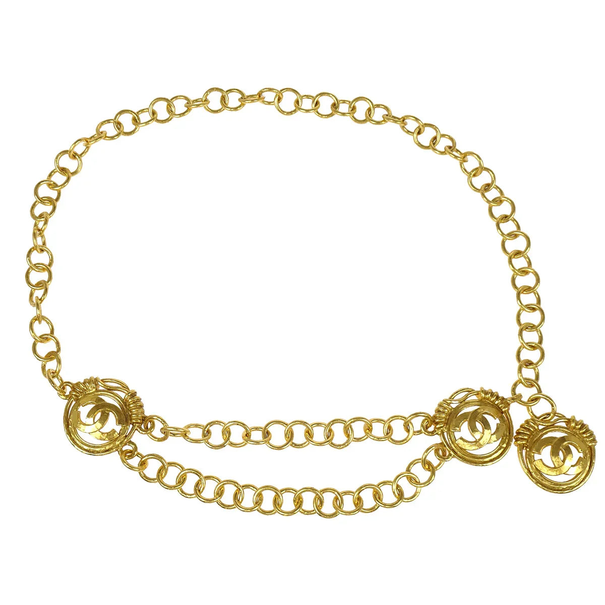 Chanel Chain Belt Medallion Gold 94P Small Good