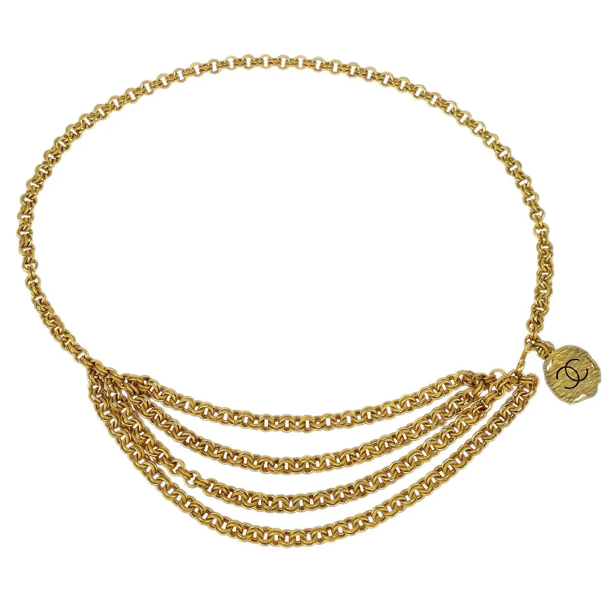 Chanel Chain Belt Medallion Gold 94A Small Good