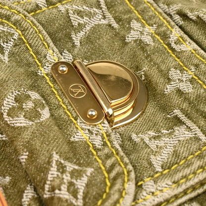 Louis Vuitton 2006 Green Monogram Denim Baggy PM Shoulder Bag M95213