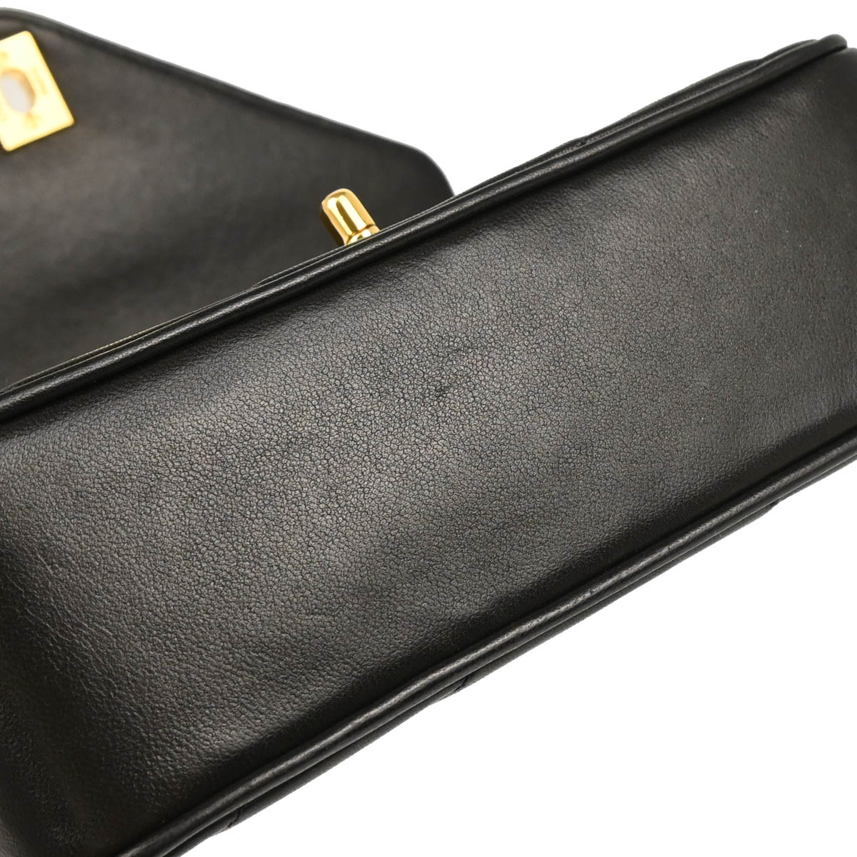 Chanel 1991-1994 Black Lambskin Chevron Shoulder Bag
