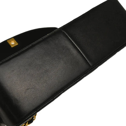 Chanel 1991-1994 Black Lambskin Medium Diana Shoulder Bag