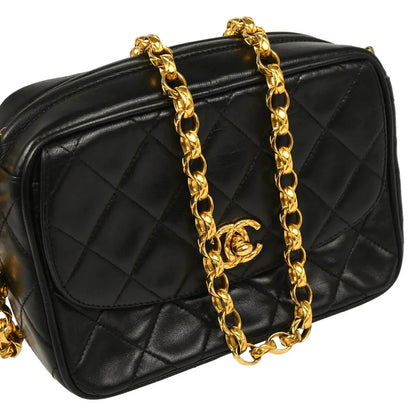 Chanel 1994-1996 Black Lambskin Camera Bag Mini