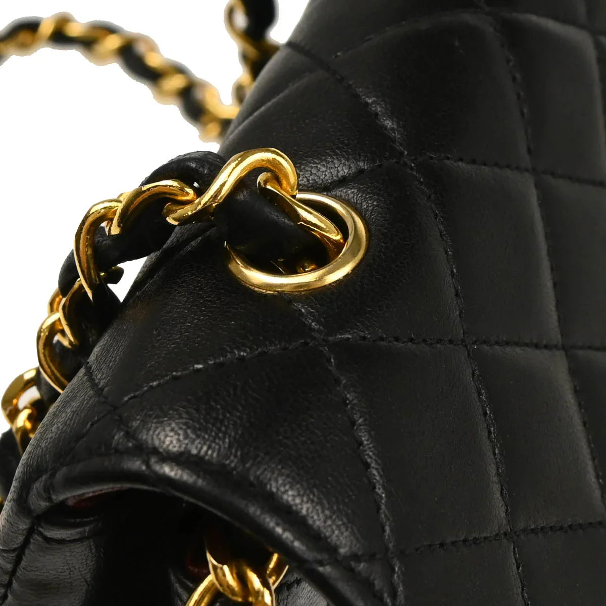 Chanel 1986-1988 Black Lambskin Shoulder Bag