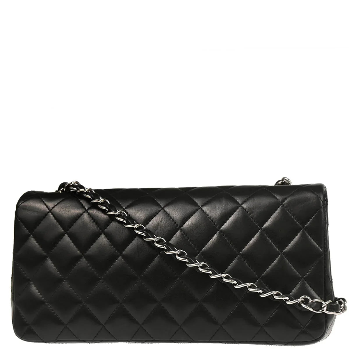 Chanel Black Lambskin East West Shoulder Bag