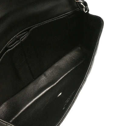 Chanel Black Lambskin East West Shoulder Bag