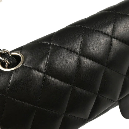 Chanel Black Lambskin East West Shoulder Bag