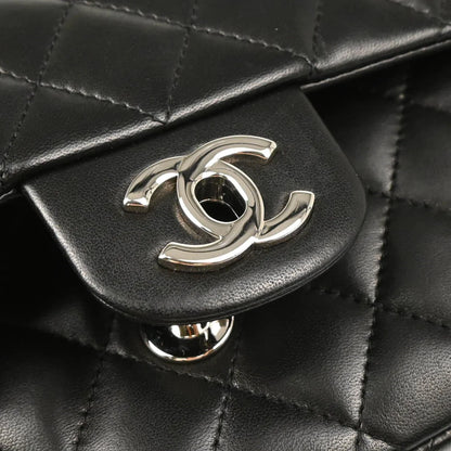 Chanel Black Lambskin East West Shoulder Bag