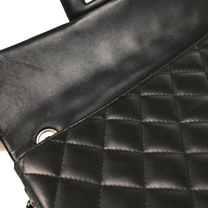 Chanel Black Lambskin East West Shoulder Bag