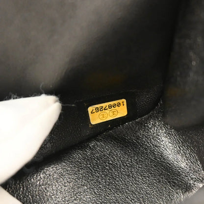 Chanel Black Lambskin East West Shoulder Bag