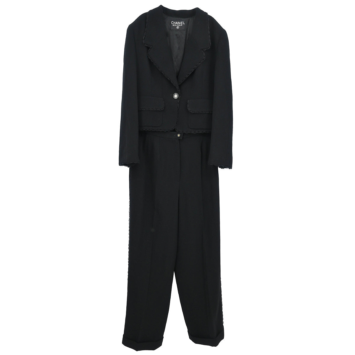 Chanel Setup Jacket Pants Black