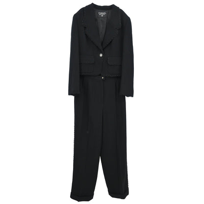 Chanel Setup Jacket Pants Black