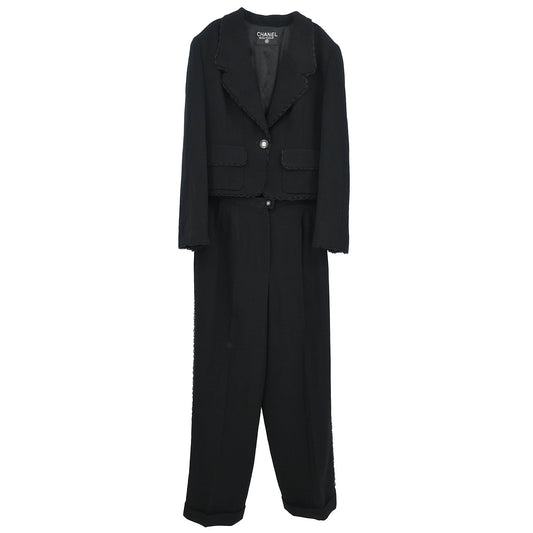 Chanel Setup Jacket Pants Black