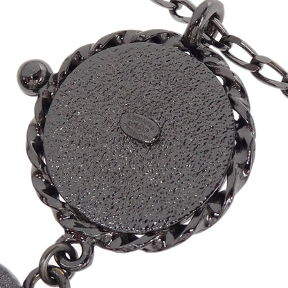 Chanel Mademoiselle CC Chain Pendant Necklace Silver Costume Pearl 03P
