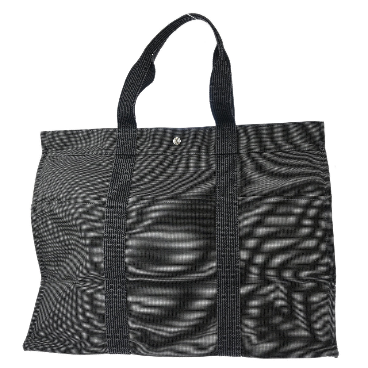 Hermes Gray Canvas Herline Tote GM Handbag