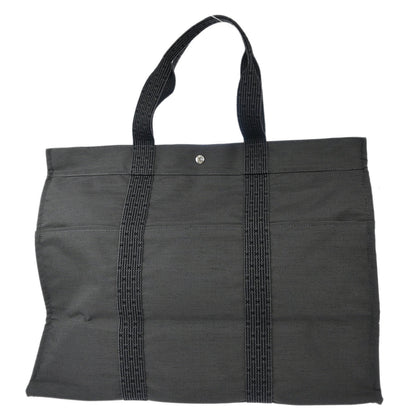 Hermes Gray Canvas Herline Tote GM Handbag