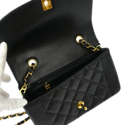 Chanel Black Caviar Small Diana Shoulder Bag