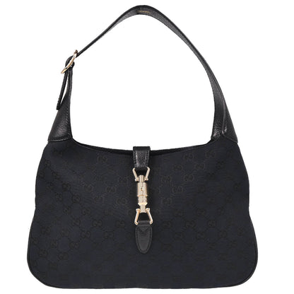 Gucci Black GG Jackie Hobo Handbag