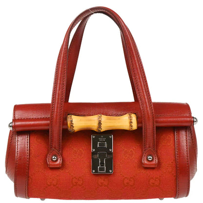 Gucci Red GG Bamboo Handbag