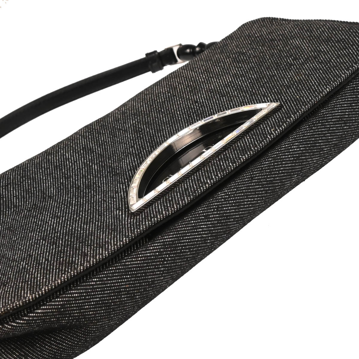 Christian Dior 2000 Black Denim Rhinestone Handbag