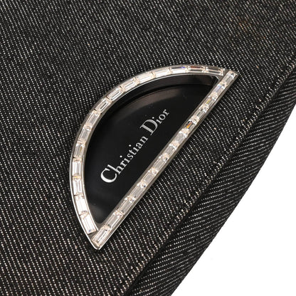 Christian Dior 2000 Black Denim Rhinestone Handbag