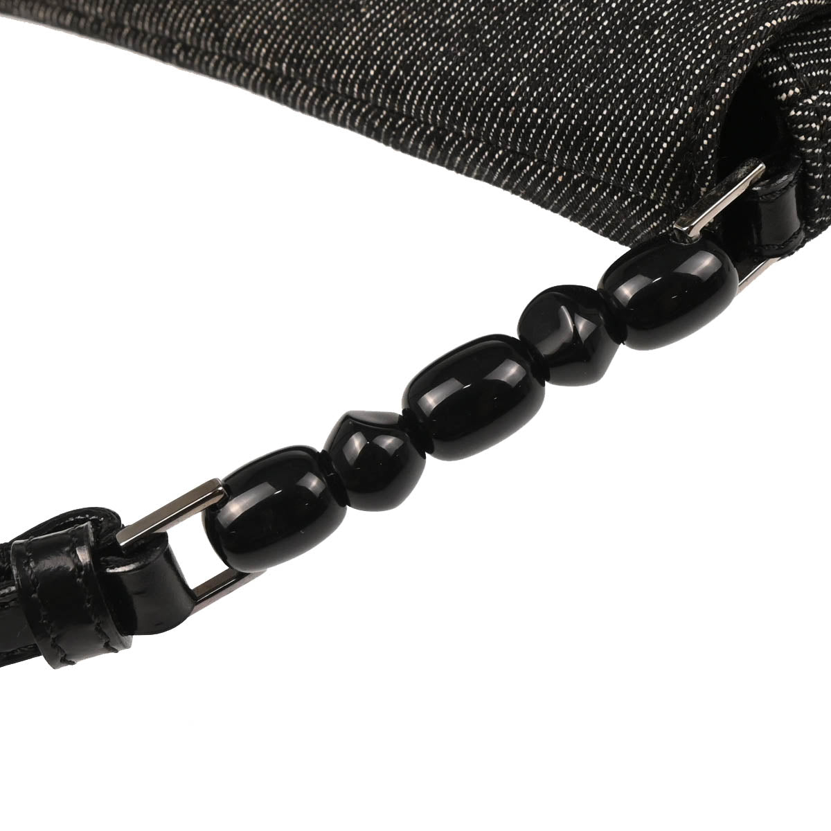 Christian Dior 2000 Black Denim Rhinestone Handbag