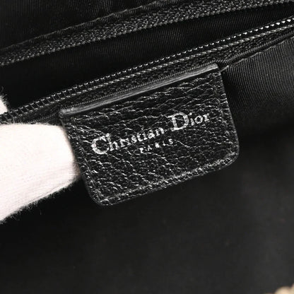 Christian Dior 2005 Black Floral Embroidery Trotter Handbag