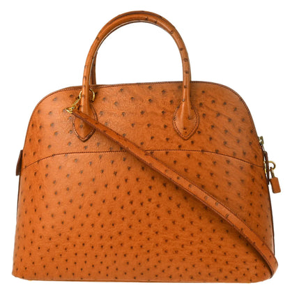 Hermes 1999 Chestnut Ostrich Bolide 35 Handbag 2way Shoulder
