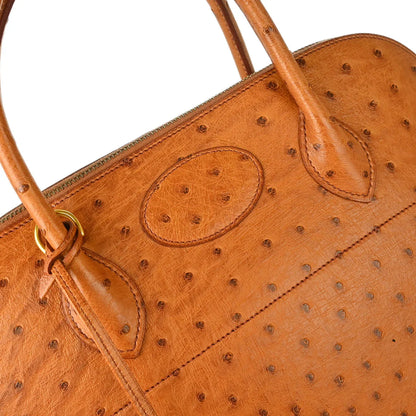 Hermes 1999 Chestnut Ostrich Bolide 35 Handbag 2way Shoulder