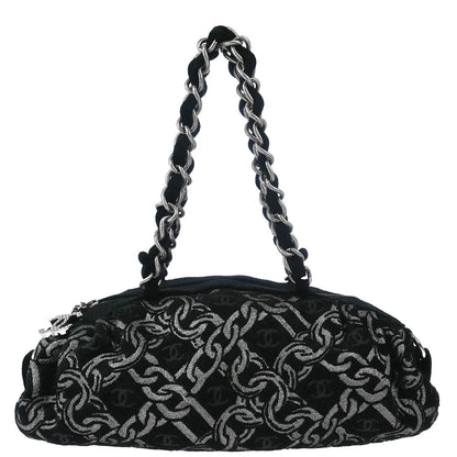Chanel 2005-2006 Black Velvet Chain Handbag