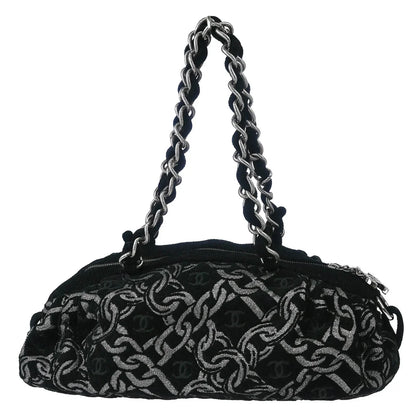 Chanel 2005-2006 Black Velvet Chain Handbag