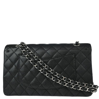 Chanel 2008-2009 Black Caviar Medium Classic Double Flap Shoulder Bag