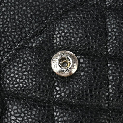 Chanel 2008-2009 Black Caviar Medium Classic Double Flap Shoulder Bag