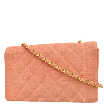Chanel 1991-1994 Pink Canvas Medium Diana Shoulder Bag