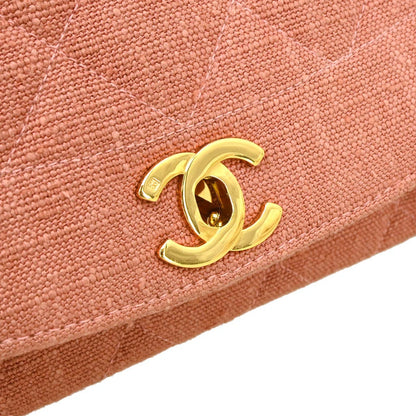 Chanel 1991-1994 Pink Canvas Medium Diana Shoulder Bag