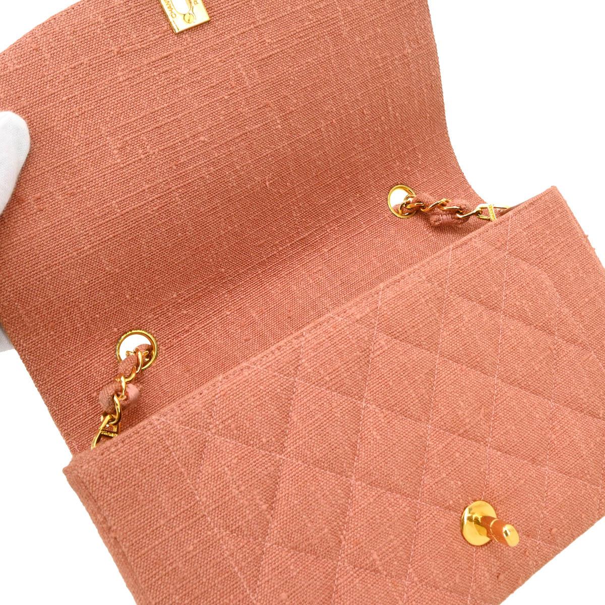 Chanel 1991-1994 Pink Canvas Medium Diana Shoulder Bag
