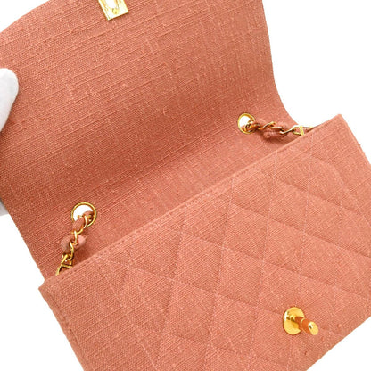 Chanel 1991-1994 Pink Canvas Medium Diana Shoulder Bag