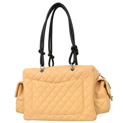 Chanel Beige Calfskin Reporter Bag Cambon Ligne Handbag