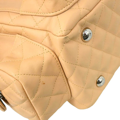 Chanel Beige Calfskin Reporter Bag Cambon Ligne Handbag
